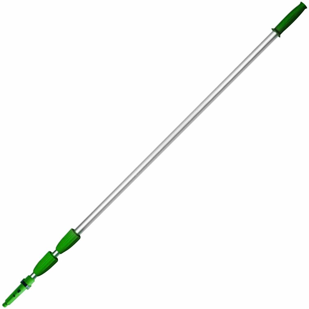 UNGED550 - 18' telescopic pole features nylon handles and collars for lightweight durability and ergonomic grip. Easy locking mechanism secures pole at desired length. Cleaning tools easily attach to pole's locking cone with either a press fit, screw fit or snap fit.