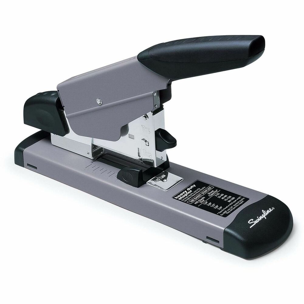 SWI39005 - Heavy-Duty Stapler extends your limits with greater capacity. Staples up to 160 sheets of 20 lb. paper for added project efficiency. Offers durable all-metal working components. Full 2-5/8" throat depth for flexibility and control. Soft-touch materials for stapling comfort. Uses Swingline series 353XX or 793XX heavy-duty staples: 1/4" , 3/8" , 1/2" , 3/4". More from the Manufacturer