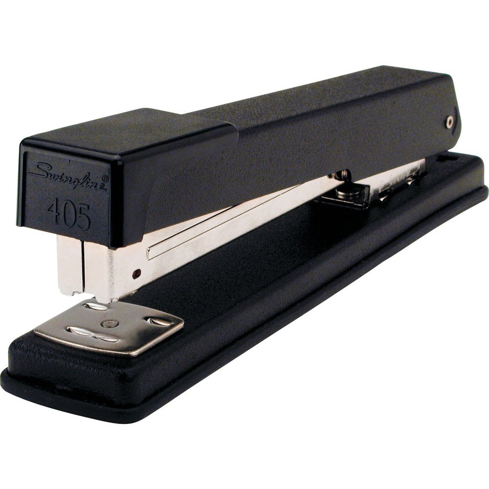 SWI40501 - Light-duty stapler offers an all-metal construction, open-channel loading. Full rubber slipper for comfortable hand use. Uses standard-size staples. Light-duty stapler offers 210-strip staple capacity. Staples up to 20 sheets. More from the Manufacturer