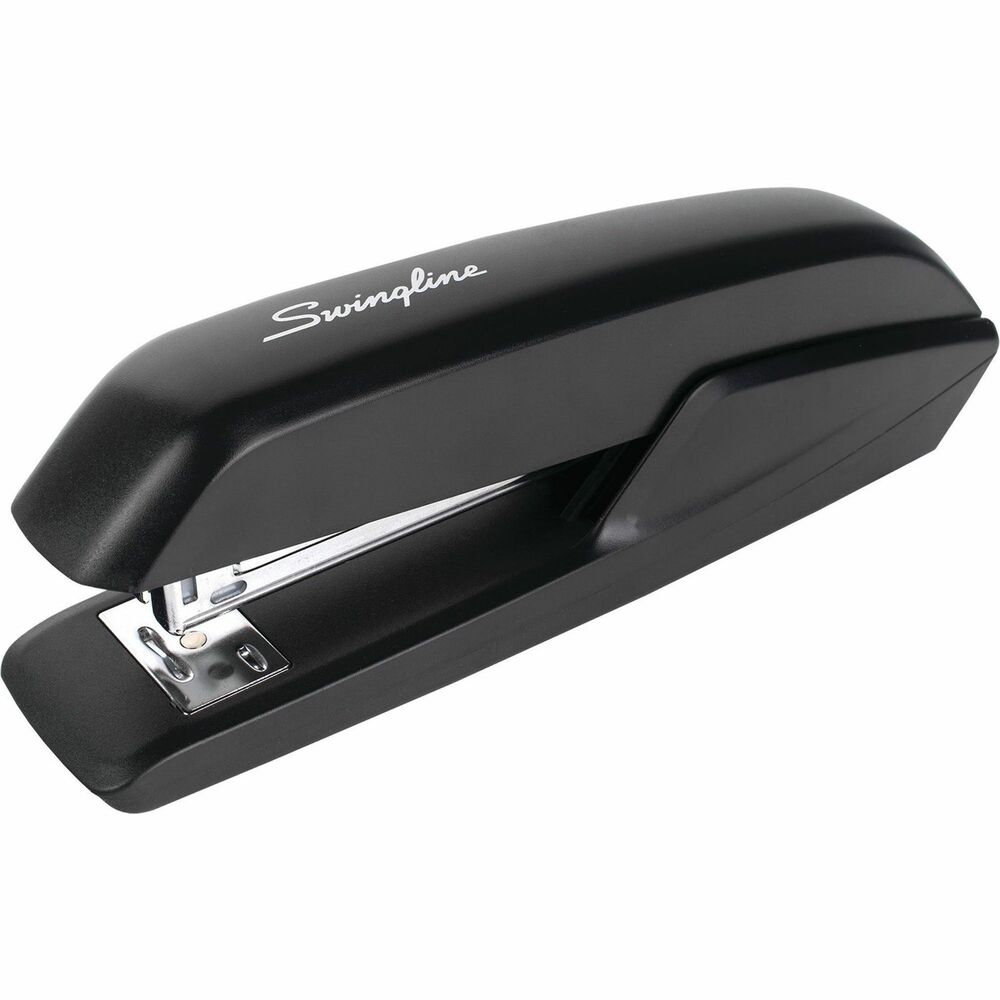 SWI54501 - Perfect for regular stapling at work, home or school, this standard stapler fastens up to 15 sheets. It is eco-friendly with a top cap that is made from no less than 50 percent recycled material. Stapler opens for tacking ability. Rotating anvil (the metal plate at the base of the stapler) allows you to create a temporary pin staple. Stapler is protected with an antimicrobial application that helps preserve the integrity of the product by preventing bacteria and mold growth. Full rubber base prevents skidding during desktop use. More from the Manufacturer