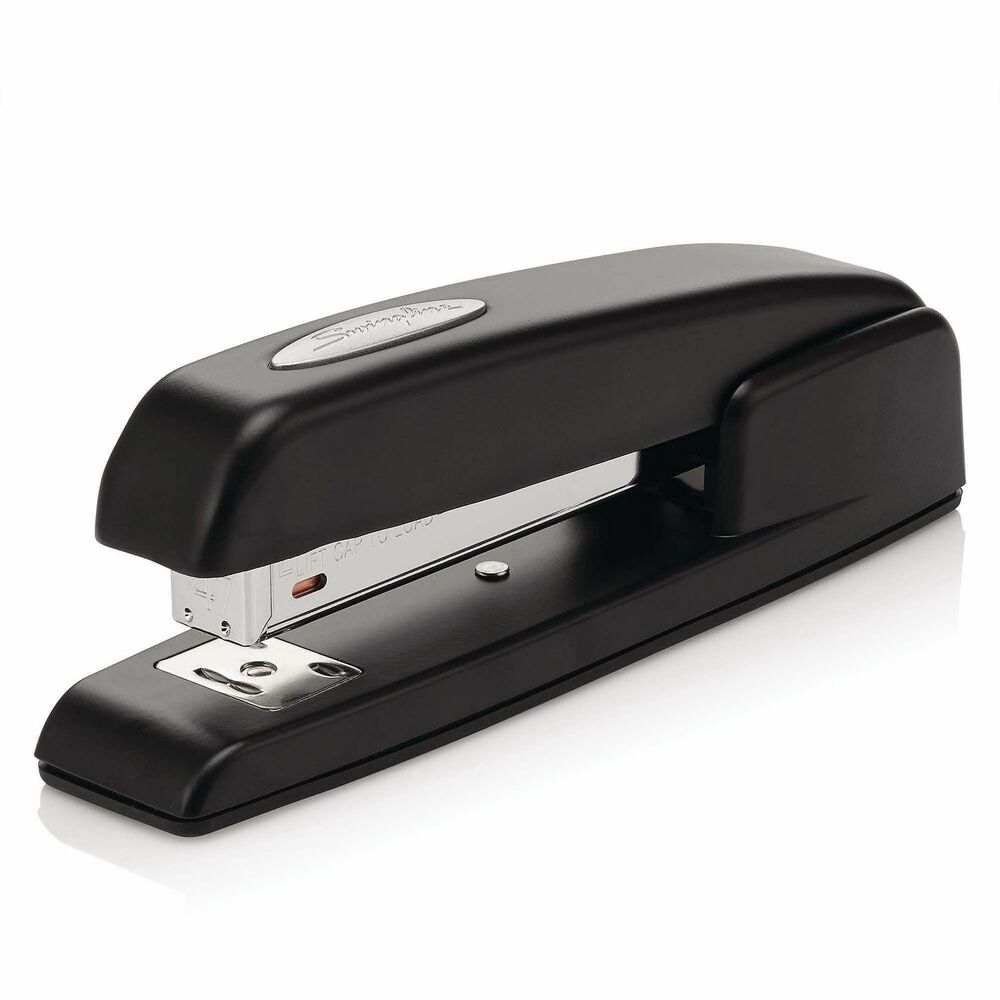 SWI74741 - The 747 is a high-quality, durable metal desktop stapler that is perfect for the office. It is made with top performance in mind with an inner rail, positive locking latch and more to minimize jamming, secure staple placement and deliver reliable stapling that you can count on. Staple as many as 25 sheets at a time. This stapler easily flips open for tacking ability and has a reversible anvil (the metal plate at the base of the staple) for pinning ability to create temporary staples. It is protected with a coating that is treated with an antimicrobial agent to suppress the growth of bacteria and mold as well as preventing the dry coat from degrading. Use with Swingline Premium Staples to ensure high performance.