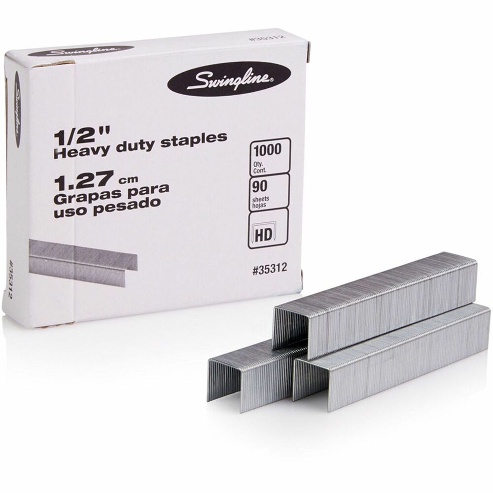 SWI35312 - Use premium, heavy-duty staples in premium heavy-duty staplers. Precision chisel point delivers better piercing ability and less jamming. Crown width is 1/2". Leg length is 1/2". Each strip of SF13 chisel point staples includes 100 staples.