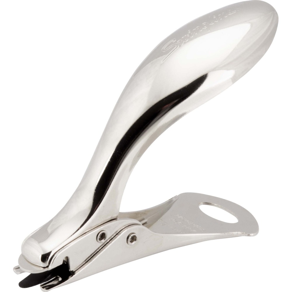 SWI37201 - Heavy-duty staple remover smoothly extracts standard, heavy-duty and box staples from up to 60 sheets at a time. Spring-loaded level handle provides power. Sturdy base offers stability. Distinct shape perfectly fits hand for maximum comfort. Made of all metal with a satin chrome finish.