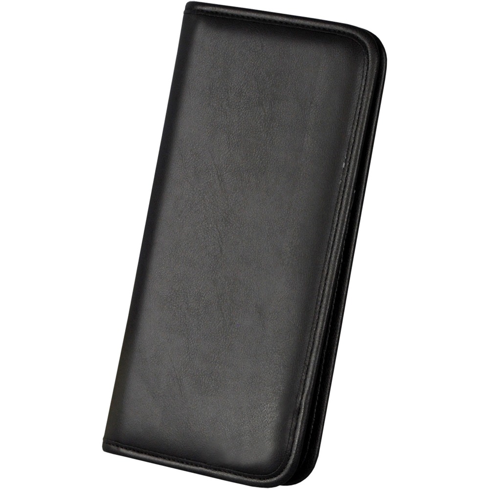 SAM80850 - Business card file features softly padded covers with the look and feel of napa leather. Sleek radius corners with hand-stitched binding edge and designer lining. Business card file includes personal business card pocket on inside front cover. Frosted vinyl pages store 160 cards.