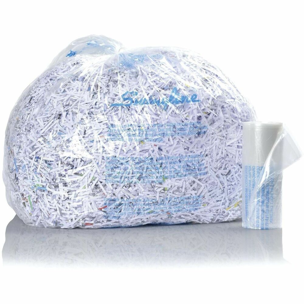 GBC1765016 - Easy-use plastic shredder bags effectively manage paper waste as you work by capturing your shredded sheets neatly in the waste bin. Transparent material lets you quickly see when the bag is full to prevent overfilling. Durable construction resists tearing to reliably secure contents for disposal. These 6 to 8 gallon bags fit the waste bins of all GBC small office/home office shredders, executive shredders, personal shredders as well as the 60X, 80X,100X, 200X and 100M Hands-free Shredders.