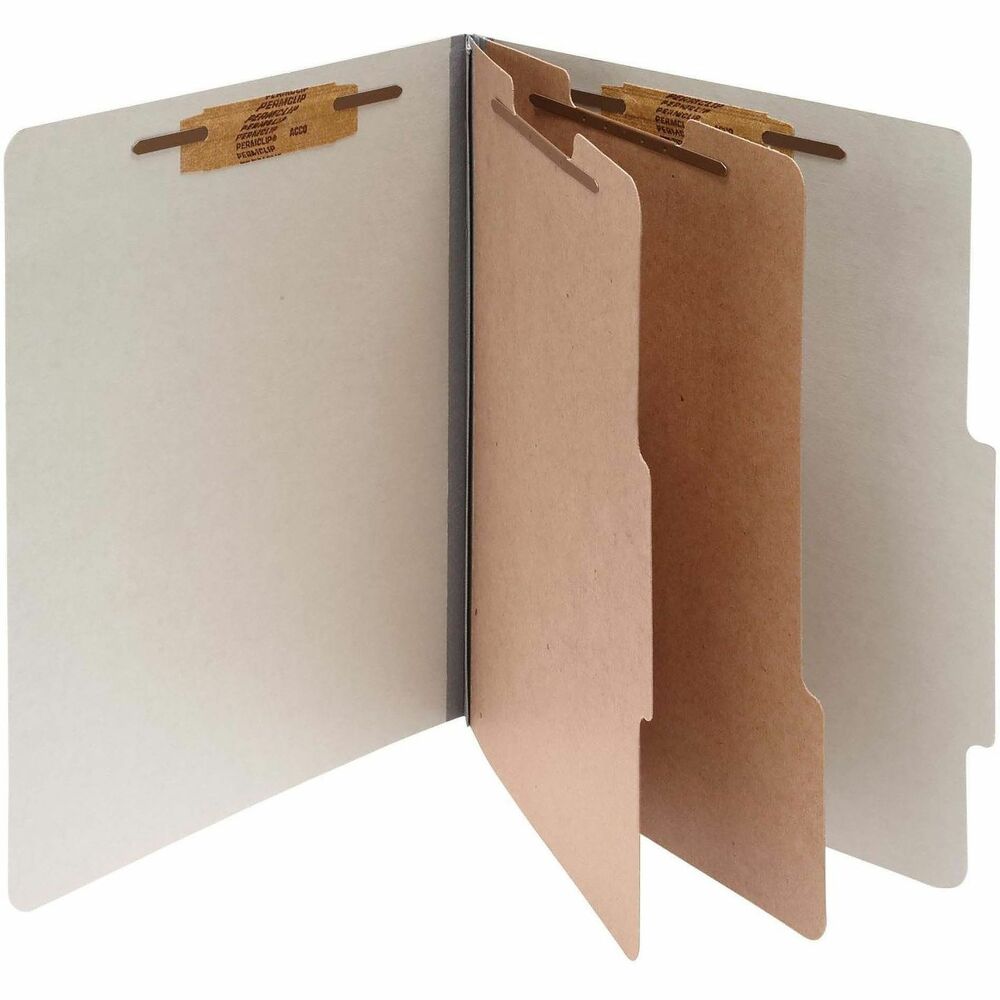 ACC15056 - Classification folders offer better functionality than most binders and pocket folders when you need to keep your letter-size business files organized. This document folder functions as the perfect file organizer, complete with tabs on the cover and dividers for easy titling. Tyvek-reinforced expandable file gussets provide maximum durability. 1" size fasteners match the number of folder parts. Folder offers six parts and expands to 3".