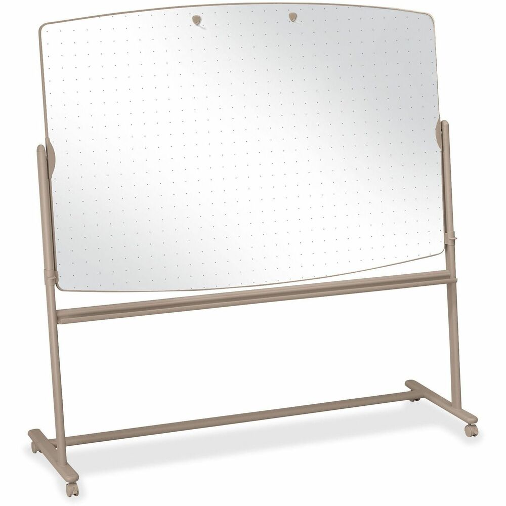 QRT3640TE - Double-sided easel features two Total Erase writing surfaces that wipe clean. Subtle grid pattern makes it easy to write and draw straight lines. Surface is perfectly angled for comfortable writing and viewing. Four casters (two locking) are included for easy mobility. Easel offers a radius-edge steel frame and includes four Quartet dry-erase markers and an eraser. Built-in tray keeps accessories in one place.