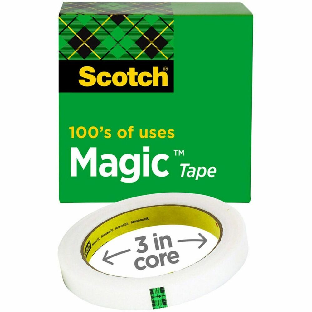 MMM81012592 - Scotch Magic Tape is the original matte finish, invisible tape. It disappears on most papers so it's easy to scan and read documents. This versatile tape is ideal for permanent paper mending and many other uses. It pulls off the roll smoothly, cuts easily and resists splitting and tearing. It will not dry out or yellow. Write on it with pen, pencil or marker. Tape is also photo-safe (determined in accordance with ISO Standard 18916). More from the Manufacturer