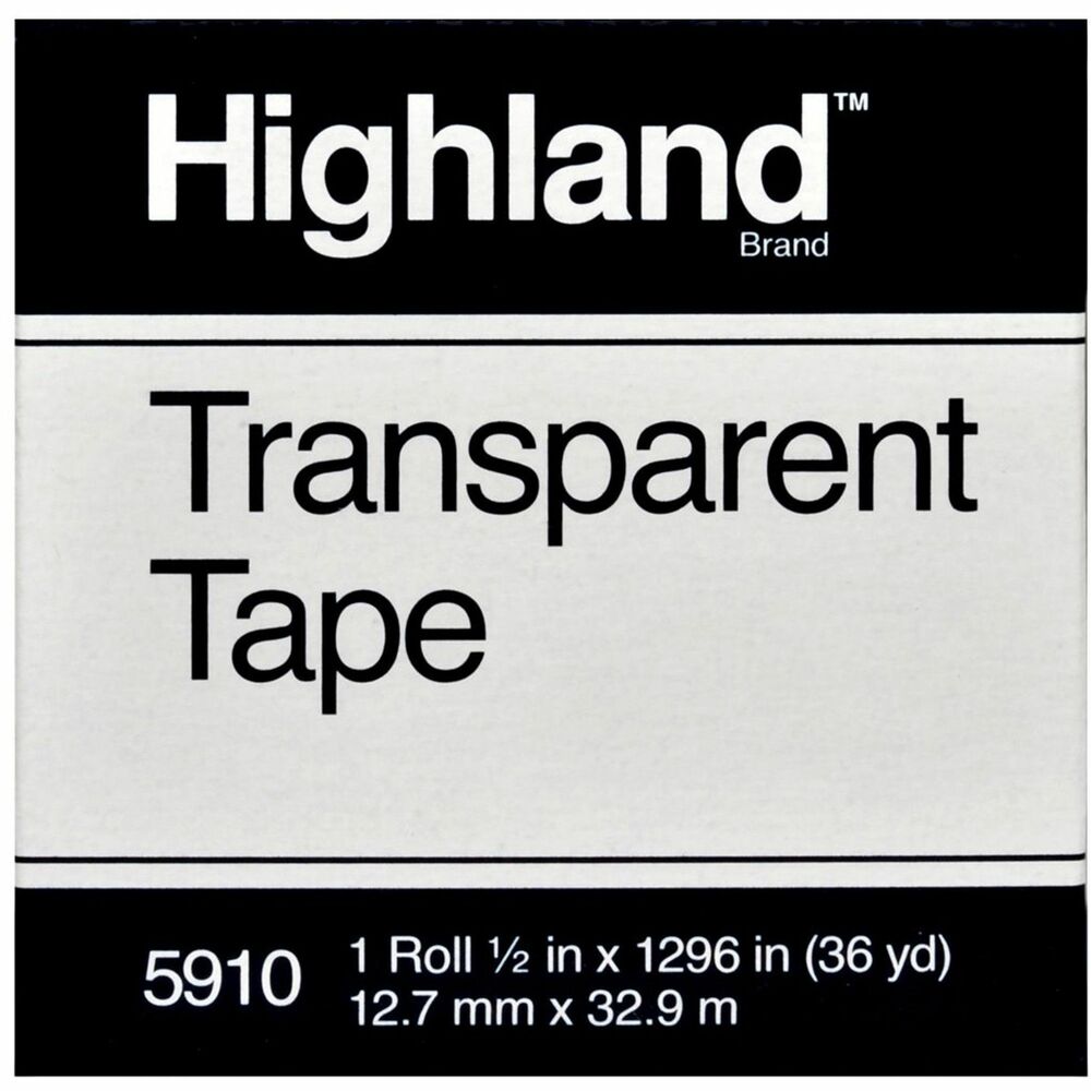 MMM5910121296 - Transparent tape secures envelopes and other light-duty packaging applications. Mend, seal, hold and protect with polypropylene film and acrylic adhesive. Use in hand and desk dispensers. Tape fits all 1" core dispensers. More from the Manufacturer