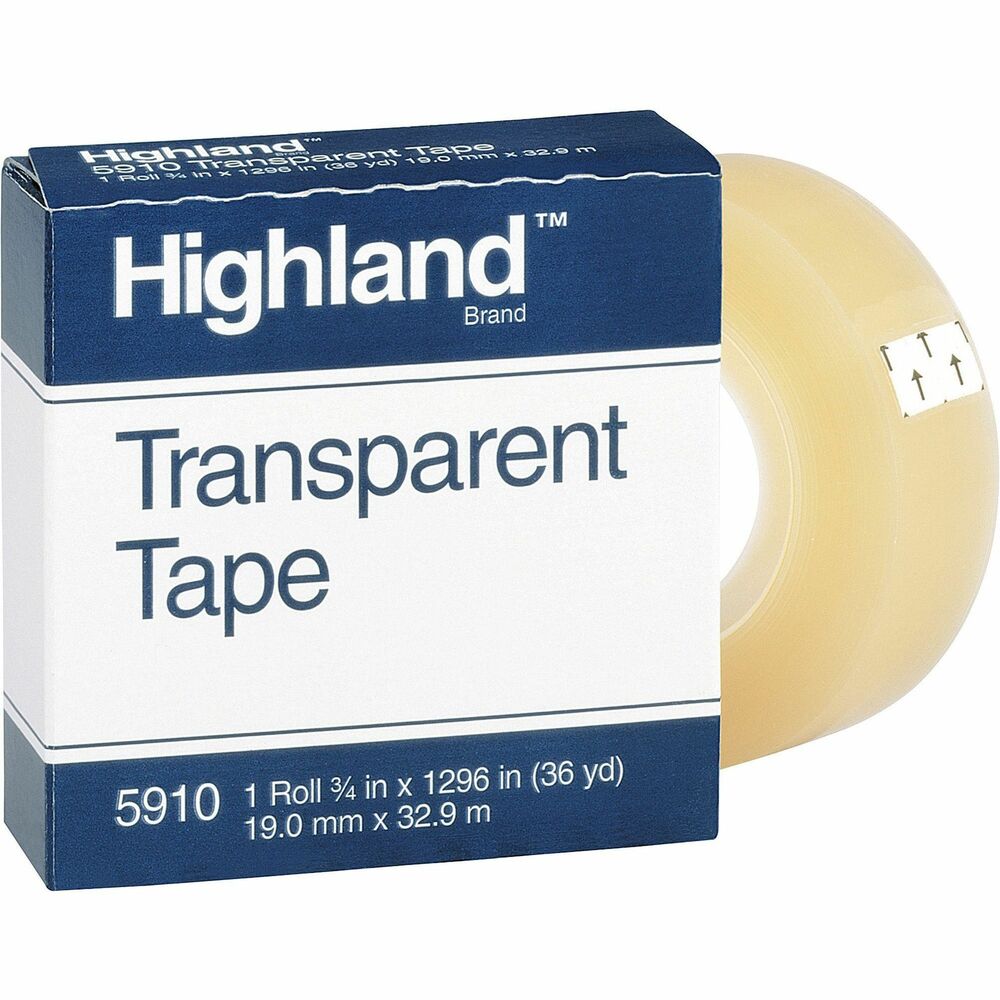 MMM5910341296 - Transparent tape secures envelopes and other light-duty packaging applications. Mend, seal, hold and protect with polypropylene film and acrylic adhesive. Use in hand and desk dispensers. Tape fits all 1" core dispensers. More from the Manufacturer