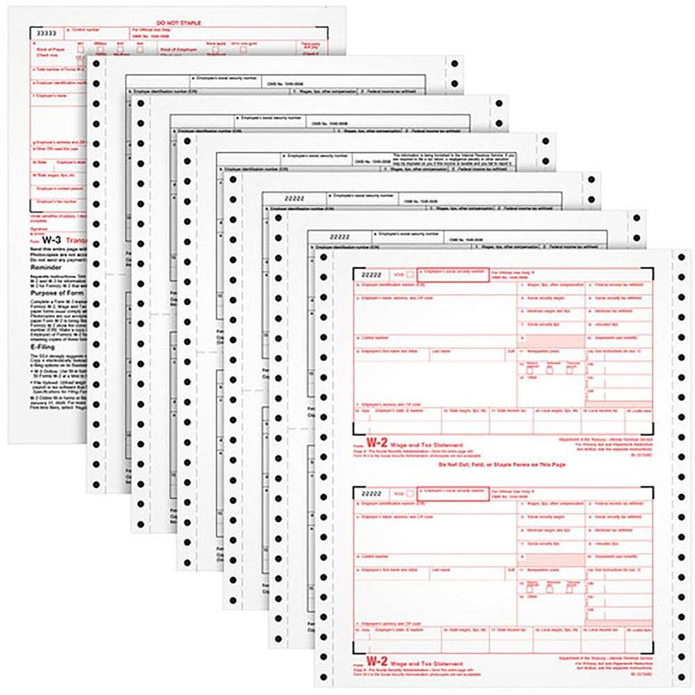 TOPS Carbonless Standard W-2 Tax Forms - 6 Part - Carbonless Copy - 5. ...