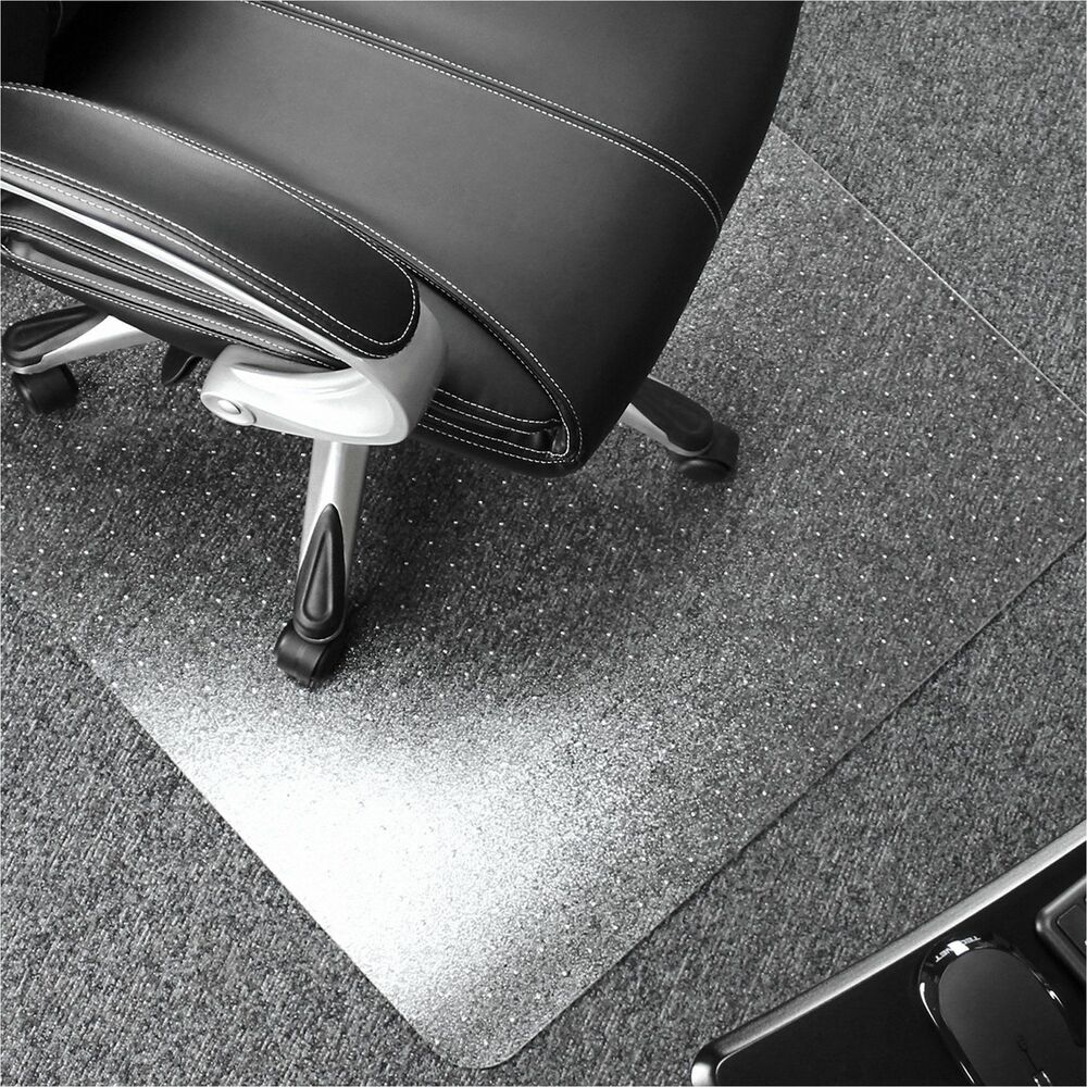 FLR1120023ER - Cleartex Ultimat Chairmat is manufactured from Original Floortex Polycarbonate for the ultimate in durability. It has twice the impact strength of PVC to provide a highly rigid, ergonomic, easy-glide surface. High clarity allows the beauty of flooring to shine through. Rectangular chairmat protects flooring from wear and damage caused by chair casters. Gripper back is ideal for use on low to medium-pile carpets up to 1/2" thick. Polycarbonate will instantly go flat so no need to wait to flatten before use. Manufactured using up to 30 percent renewable energy, this 100 percent recyclable chairmat is free of phthalates, cadmium, tin and lead content. It is also Green Guard Indoor Air Quality Certified.