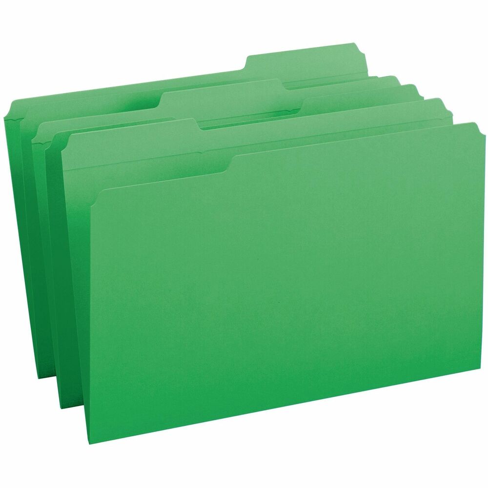 SMD17134 - More durable than standard file folders, these file folders with reinforced two-ply tabs provide extra strength where you need it most. Tabs are built stronger to last longer. 1/3-cut tabs come in assorted positions to help reduce filing and retrieval time. Use these colorful folders to categorize different types of folders or to complement your company colors or decor. Acid-free, legal-size folders are made of 11 point stock.