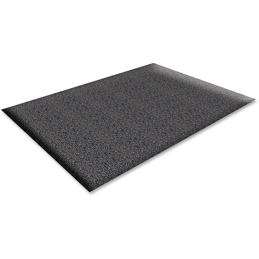 GJO70372 - Floor mat features an anti-fatigue design that offers comfortable support for improved productivity and reduced fatigue while standing. 3/8" thick vinyl construction ensures higher durability and better resilience than ordinary sponge mats. Textured surface enhances your traction to help prevent accidental slips and falls. Floor mat is perfect for stand-up desks, assembly stations, service counters and more.