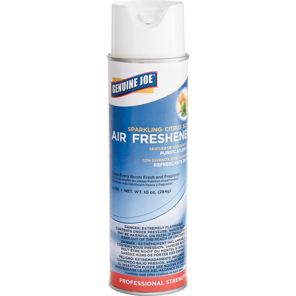 GJO10356 - Instant fresh deodorizer quickly eliminates offensive odors, infusing the air with a sparkling citrus scent. Deodorizer is safe to spray on most fabrics. Air freshener is great for use in offices, bathrooms, smoking areas and locker rooms.