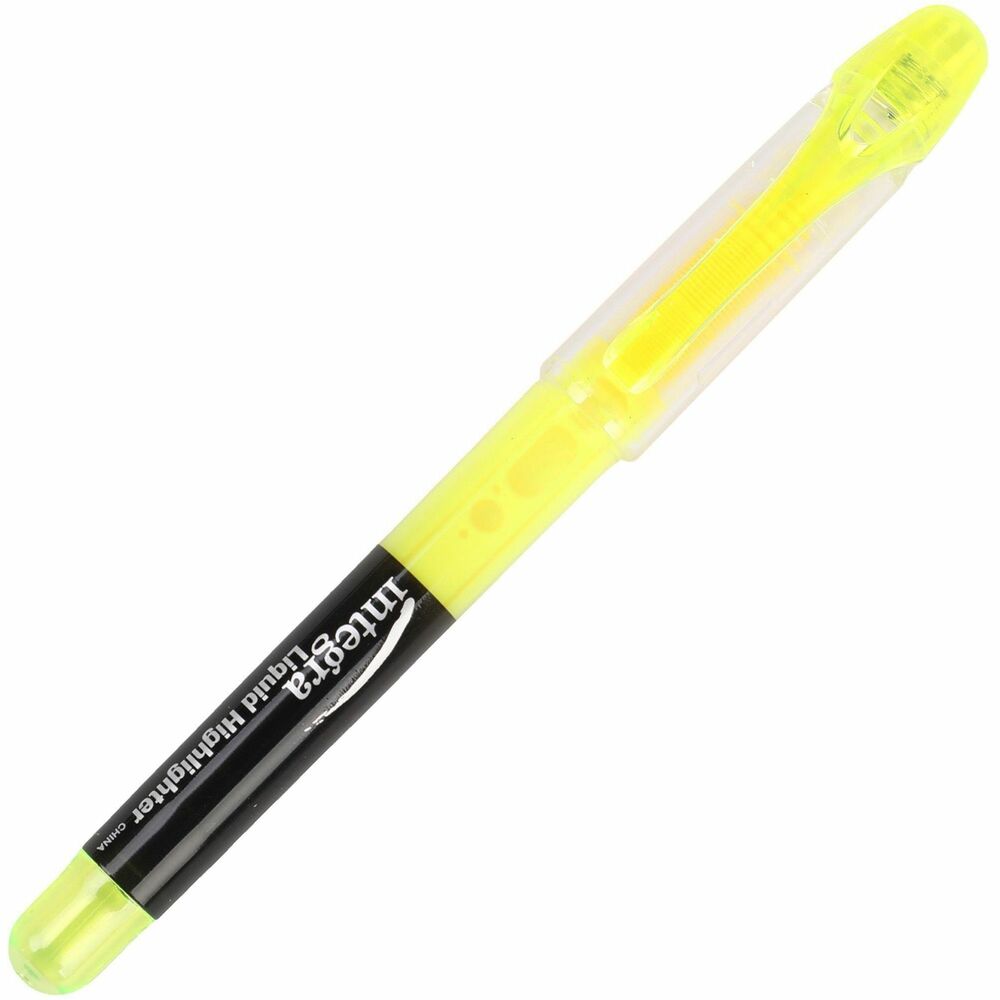 ITA30006 - Liquid ink highlighters offer a visible ink supply. Free-flowing delivery system applies ink smoothly and evenly with a chisel tip. Transparent liquid ink stays bright and resists fading. Highlighters are nonrefillable.