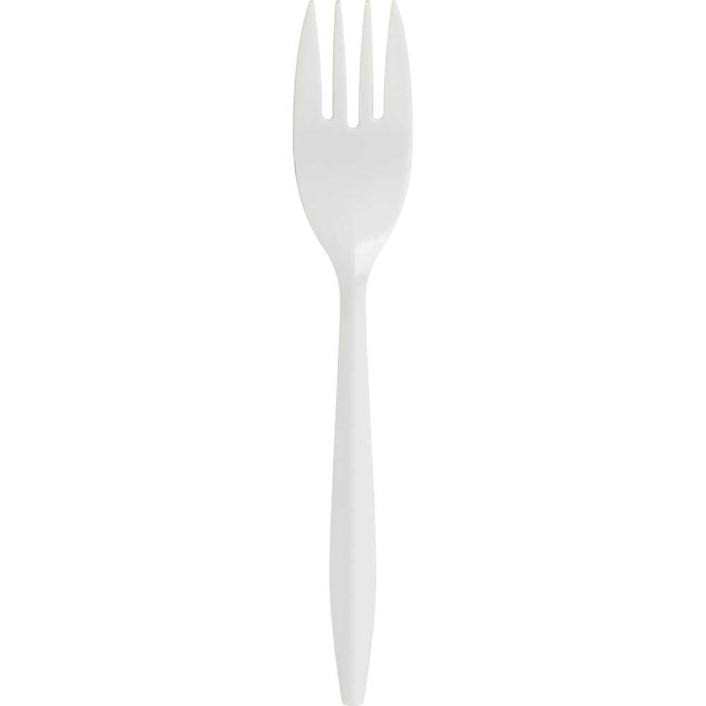 GJO20000 - Use this medium-weight cutlery for casual events, lunch meetings and more. Forks are made of sturdy polypropylene material. They are flexible yet rigid enough to hold up to most uses. Forks are layered packed for small space-saving case.
