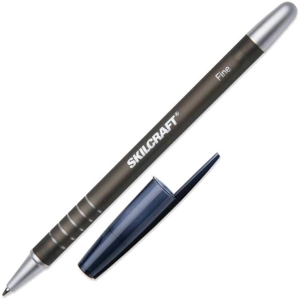NSN3576841 - Ballpoint stick pens feature rubberized barrels for greater writing comfort. Gripping rings add comfort and control to your writing experience. Long-lasting ink supply will not smear or fade. Refillable.