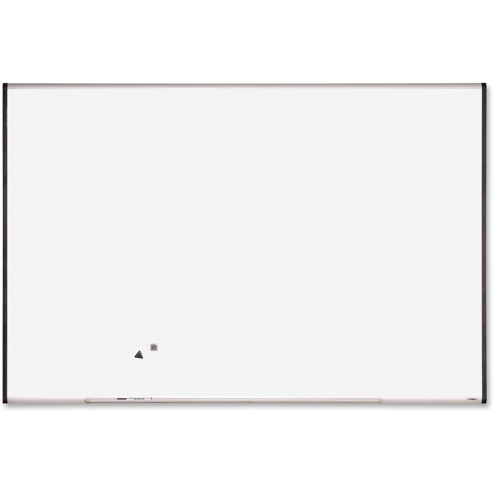 LLR69653 - Magnetic dry-erase board is part of the Lorell Signature Series. Write on the coated steel surface with dry-erase markers or pin notes on it with magnets. Framed board includes marker tray, hanging hardware and dry-erase marker.