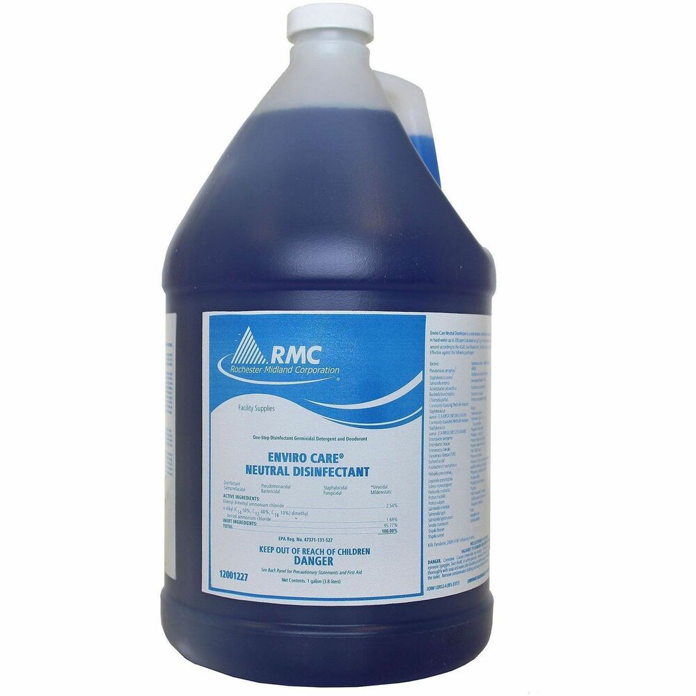 RCMPC12001227 - EPA-registered disinfectant concentrate contains a hospital-type, neutral pH disinfectant for hard surfaces. This highly concentrated (1:64) formula is bactericidal, virucidal, fungicidal and mildewstatic. Cleaner is effective against HIV-1 virus, MRSA and many other pathogens.