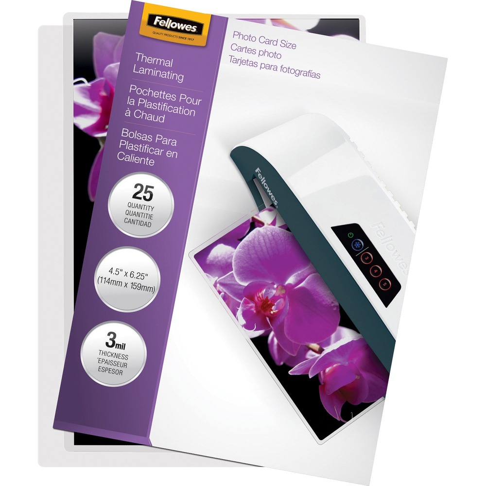 FEL5208301 - Glossy laminator pouches offer protection for treasured photos. Position photo and insert into laminator. More from the Manufacturer