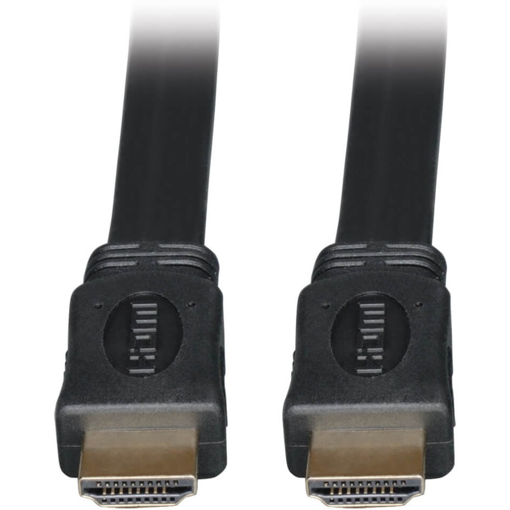 TRPP568006FL - Tripp Lite's 6-ft Flat High Speed HDMI (High Definition Multimedia Interface) Gold Cable allows interconnection between digital display devices, such as DTV's (digital television), plasma displays, LCD TV's, and projectors, to Digital source devices, such as digital set-top boxes, Blu-Ray players, and AV receivers. Supports iPad2 Video Mirroring when used with Apple Digital AV Adapter. Utilizing a flat design, each individual inner conductor is organized differently to reduce cross-talk between the wires, which produces a cleaner signal than round HDMI cables. Flat HDMI cables also fit closer to walls and better around bends and turns, as well as under carpeting. More from the Manufacturer