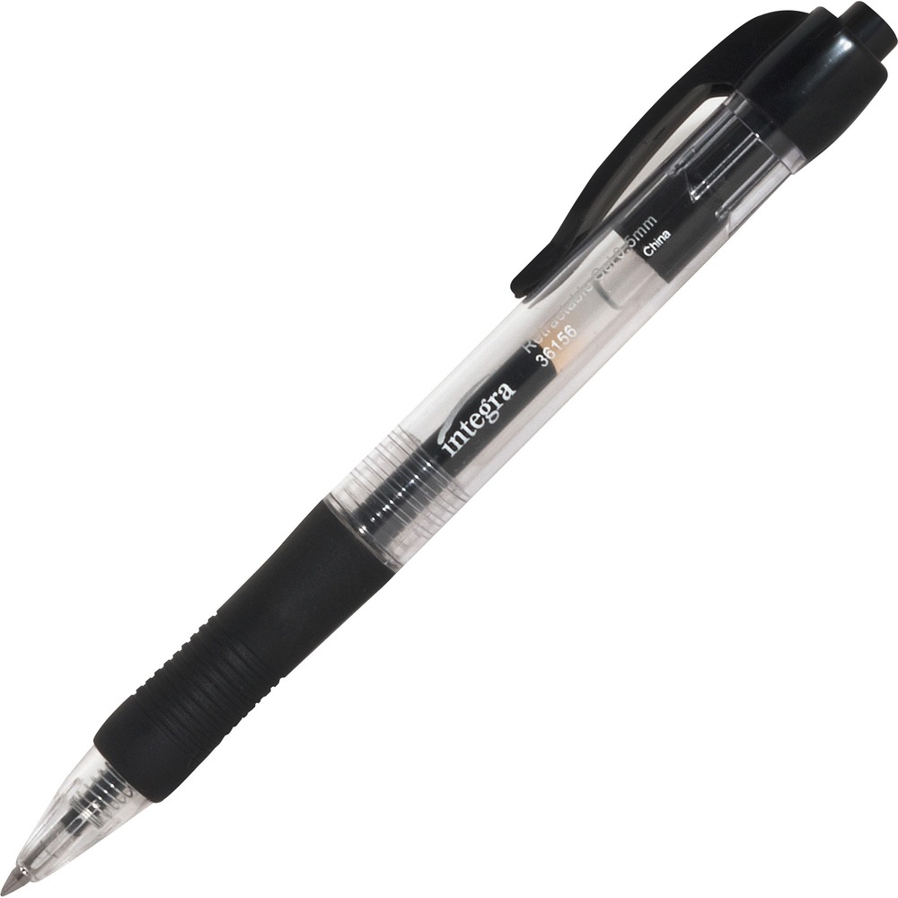 ITA36156 - Retractable gel ink pen offers a comfortable rubber grip, pocket clip and tough, metal ball tip (fine point). Permanent, water-resistant gel ink provides a smooth and effortless writing experience. Gel pens are nonrefillable.