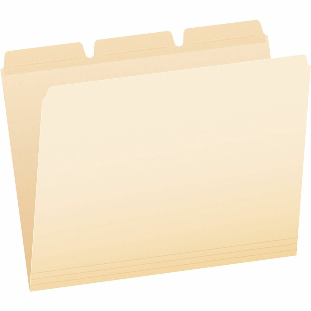 PFX42336 - File folders with three tab positions let you choose the one you want and fold the others out of the way. Tabs are polylaminated for durability and are easy to write on. Use multiple positions or reuse them in a different position. SFI Certified.