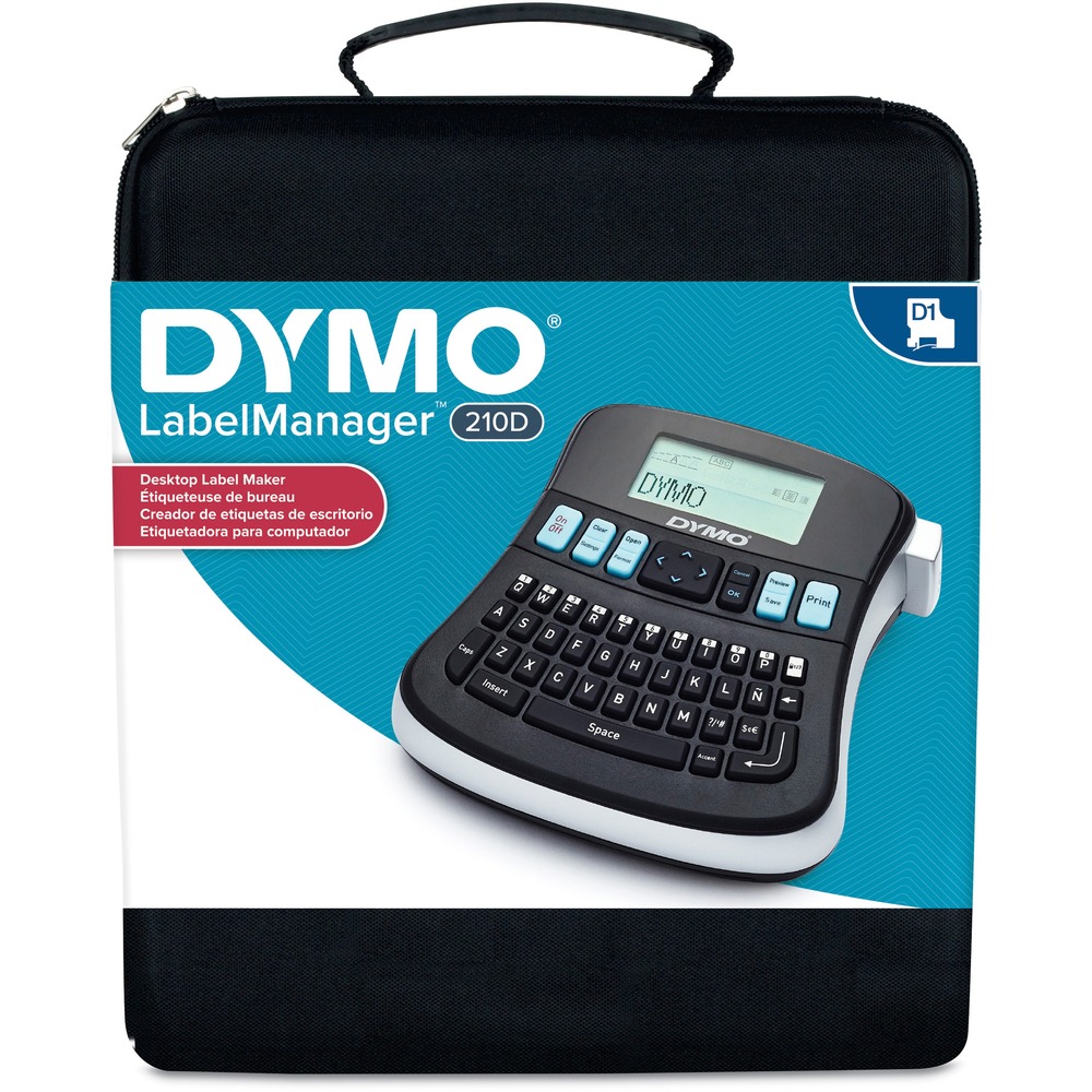 DYM1738976 - LabelManager 210D features a user interface that makes it extremely easy to use. Exclusive graphical display shows you exactly how your label will print, simple keyboard, logical navigation and clear instructions. Set your own language so you understand every command in the display. Offers a range of fonts, character sizes and styles. Label maker includes a carrying case, AC adapter, two tapes and batteries. More from the Manufacturer