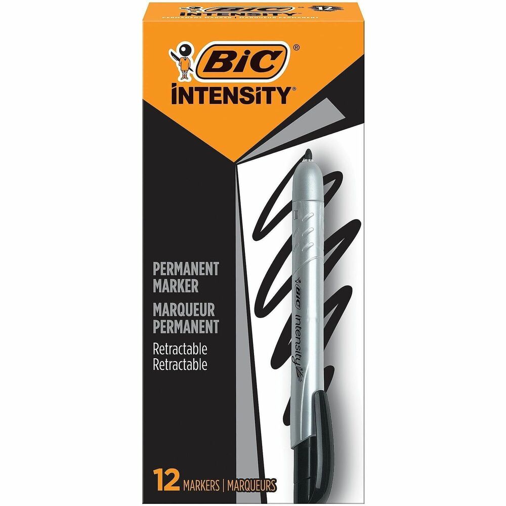 BICPMR11BK - Mark-it Retractable Permanent Marker offers long-lasting, acid-free ink with a durable fine point. Seal Guard defends against dryout. Use to mark on glass, metal, plastics, photos, foils, coated paper, oily surfaces, damp surfaces and more. Permanent marker retracts with an easy click.