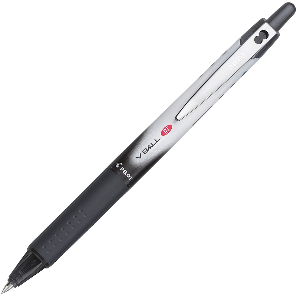 PIL26106 - VBall Retractable Rolling Ball Pen features an innovative, retractable design with a rubber grip and traction pockets for added comfort and control. Advanced ink feed system provides smooth, skip-free writing with airplane-safe ink. Liquid ink for the rolling ball pen is refillable.