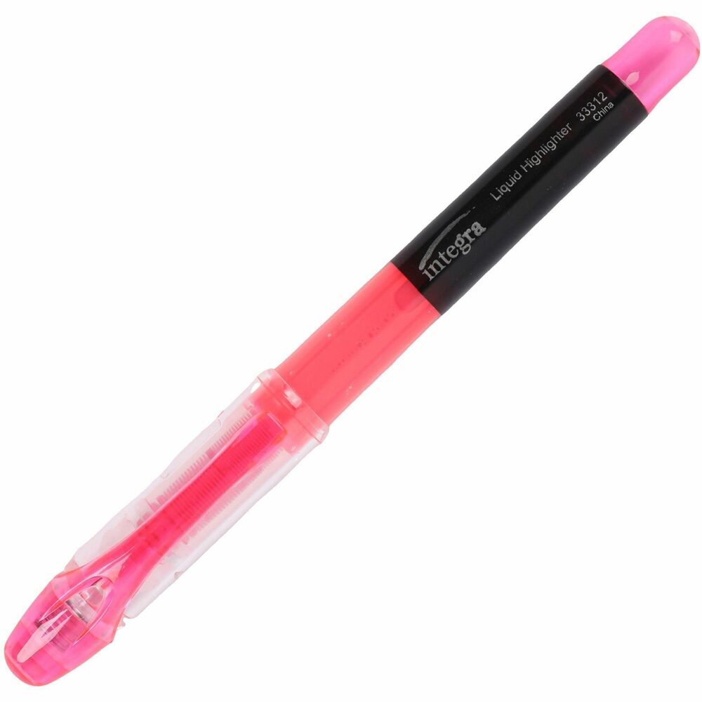ITA33312 - Liquid ink highlighters offer a visible ink supply. Free-flowing delivery system applies ink smoothly and evenly with a chisel tip. Transparent liquid ink stays bright and resists fading. Highlighters are nonrefillable.