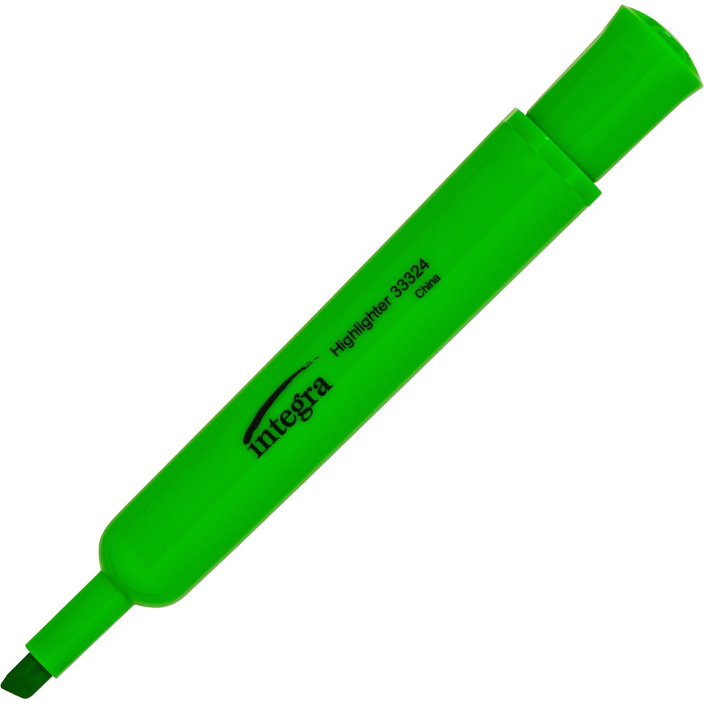 ITA33324 - Desk highlighters offer a large barrel for a comfortable grip. The chisel tip applies ink smoothly and evenly so you can highlight important notes and more. Transparent liquid ink stays bright and resists fading.