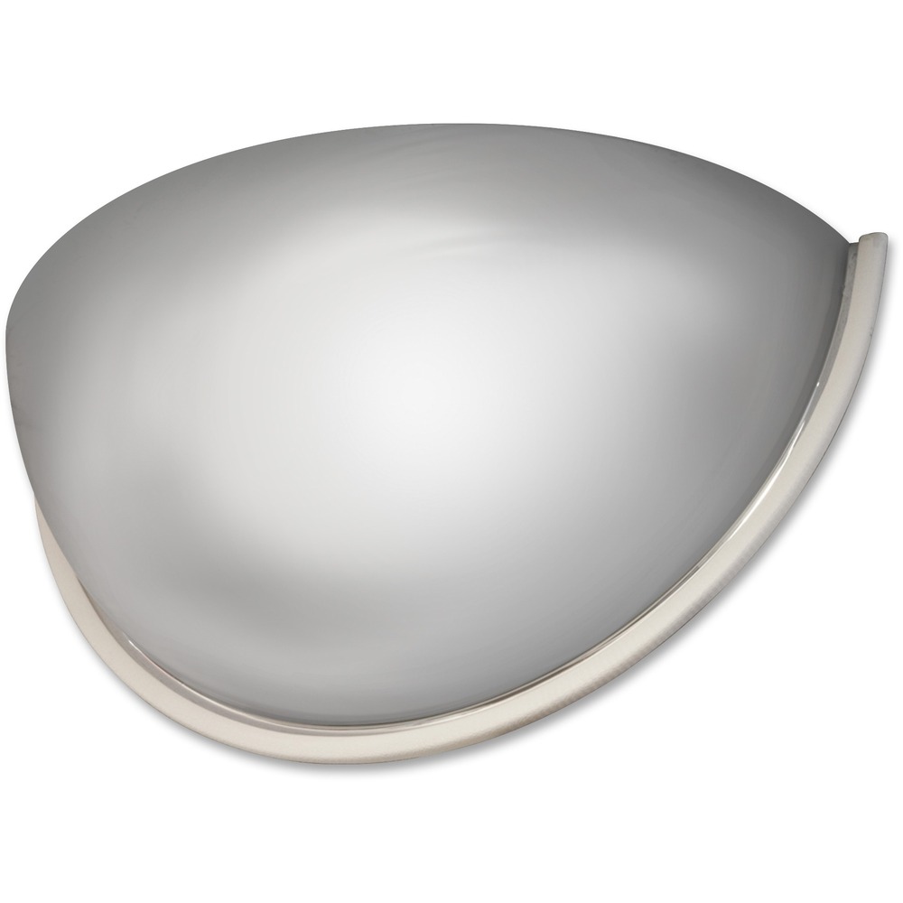 SEEPV26180 - Half-dome convex mirror is designed for use in production areas, entrances and exits. Wide field of vision offers a 180-degree view. Easy-to-install mirror includes mounting springs and hooks and meets OSHA requirements.
