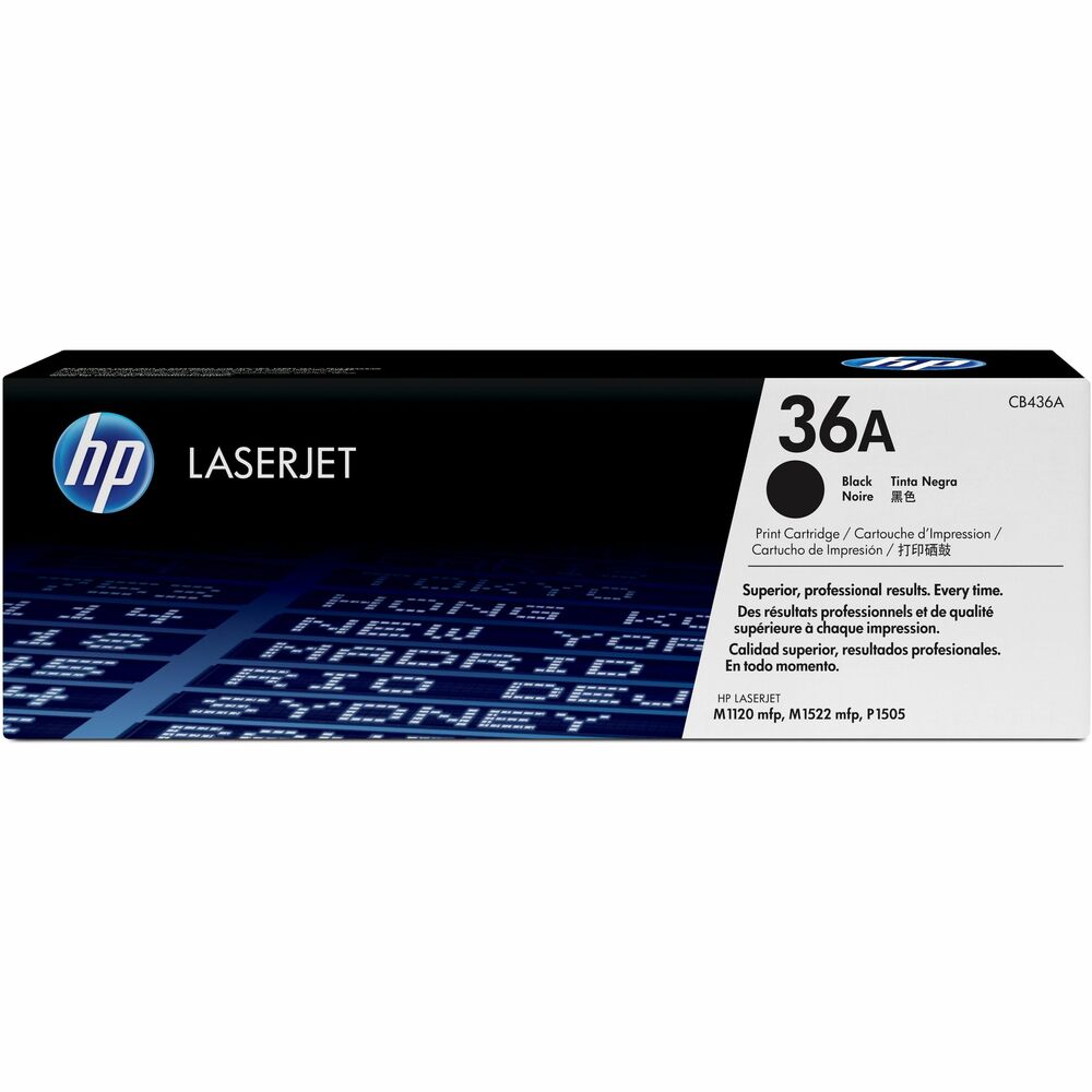 HEWCB436A - Toner cartridge is designed for use with HP LaserJet P1505, P1505n, M1120, M1522n MFP and M1522nf MFP Printers. Spherically shaped particles produce bold, crisp text and sharp images. With the patented toner formula, you get consistent results at fast print speeds. Avoid downtime with the legendary quality and reliability of Original HP toner cartridges. Built-in intelligence helps you manage supplies proactively; you have the supplies you need when you need them. Cartridge yields approximately 2,000 pages. More from the Manufacturer