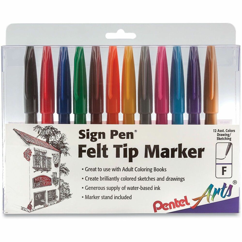 PENS52012 - Fiber-tipped sign pen offers a durable porous tip that is excellent for general writing, drawing, doodling and adding character to any signature. Radiant, water-based ink is perfect for any time you put ink to paper. It is ideal for use in the home or studio by artists, designers and anyone who enjoys writing or drawing. Snap-fit cap prevents the firm, durable tip from drying out when not in use. Nonrefillable Sign Pens are certified AP nontoxic by ACMI.