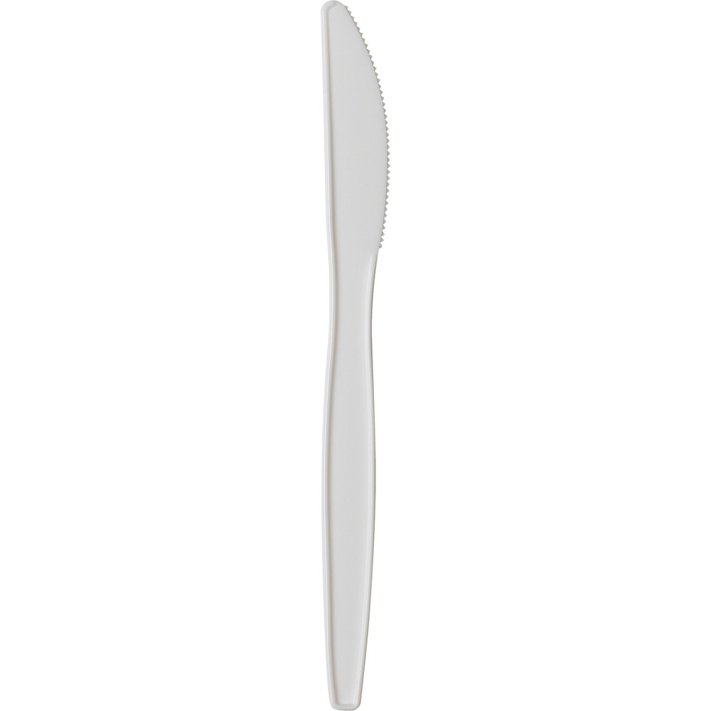 DXEPKM21 - Polypropylene knives are perfect for hot or cold lighter foods and side dishes in office parties, luncheons and breakrooms. Strong, shatter-resistant, durable utensils in bright white are medium-weight for flexibility. Efficient Dixie dense-pack, space-saver packaging conserves valuable storage space.