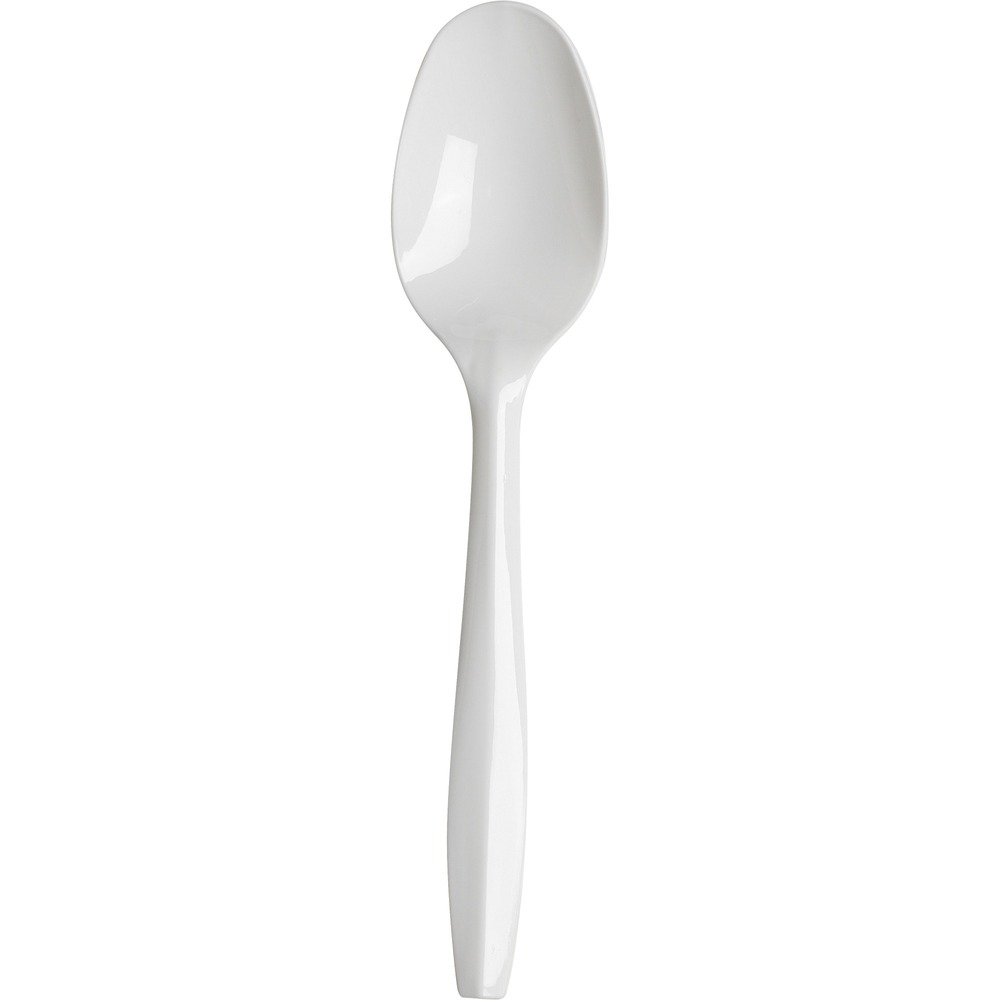 DXEPTM21 - Polypropylene teaspoons are perfect for hot or cold lighter foods and side dishes in office parties, luncheons and breakrooms. Strong, shatter-resistant, durable utensils in bright white are medium-weight for flexibility. Efficient Dixie dense-pack, space-saver packaging conserves valuable storage space.