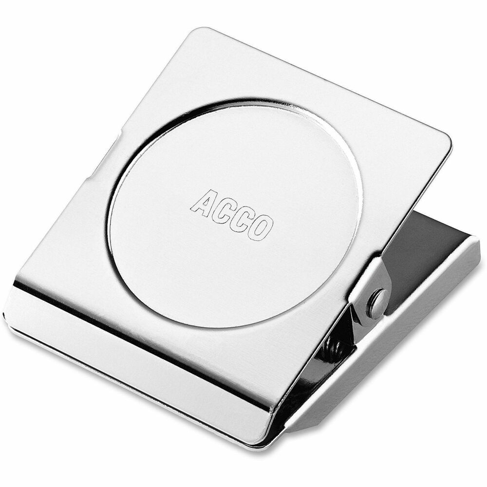 ACC72132 - Chrome-plated magnetic clips allow you to display documents on all steel surfaces. Strong magnetic effect securely holds 7/8" of paper. Rust-resistant finish for long-lasting use.