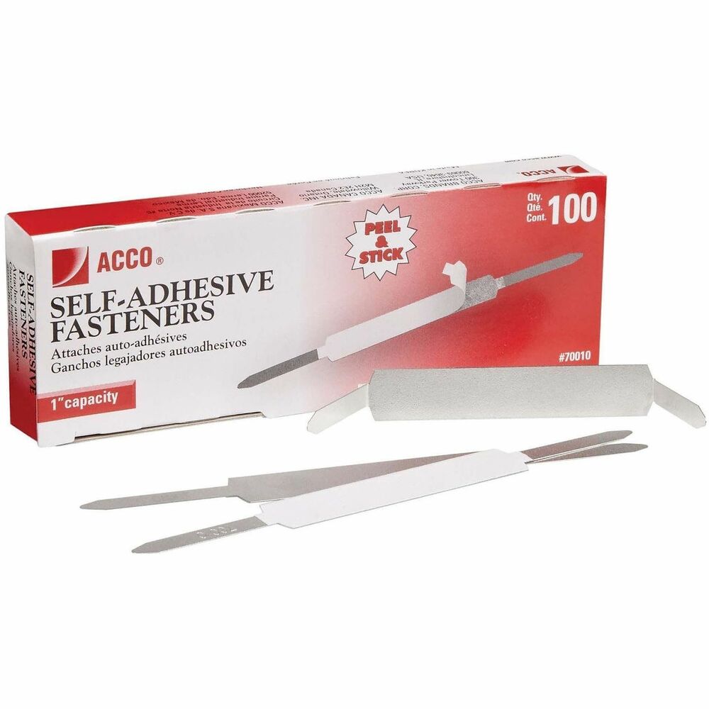ACC70010 - High-quality fasteners are quick and easy to use. Simply peel and stick inside file folder to bind loose papers. Strong adhesive keeps the fastener in place permanently. Fasteners instantly bind in any position. Design offers rustproof enamel finish. Strong, tin-plated steel is premium quality and ensures longer-lasting use.
