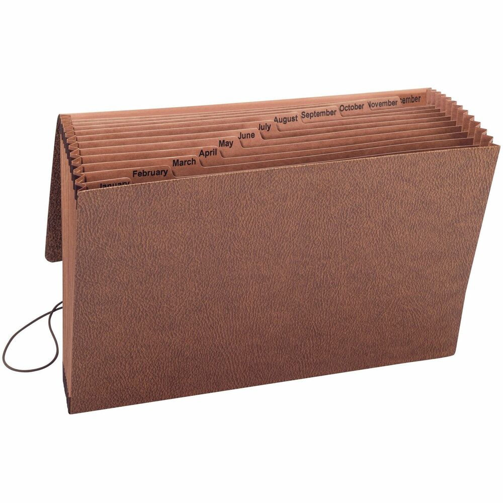 SMD70390 - The quality standard for portable expanding files, this heavy-duty, 12-pocket file features extra reinforcements and a sturdy material for long-lasting durability. Protective flap with elastic cord closure makes it easy to transport the entire legal-size file without damaging contents. Perfect for salespeople or service personnel who spend most of their time on the road. Each pocket features a pre-printed monthly label from "Jan" to "Dec" to organize and prioritize your projects. Redrope-printed stock includes Tyvek reinforcement at the top and bottom of the gusset. Dividers are also made of redrope material. Tuff expanding file is perfect for shelf filing or on-the-go with a closed top, bottom and sides. More from the Manufacturer