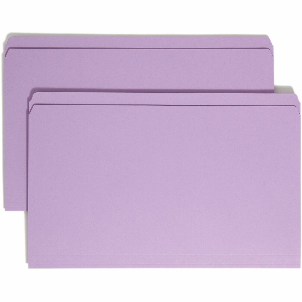 SMD17410 - More durable than standard file folders, these legal-size file folders with reinforced two-ply tabs provide extra strength where you need it most. Tabs are built stronger to last longer. Straight-cut tabs allow plenty of labeling space. Use a rainbow of colors to categorize different types of folders or to complement your company colors or decor. Acid-free folders are made of 11 point stock.