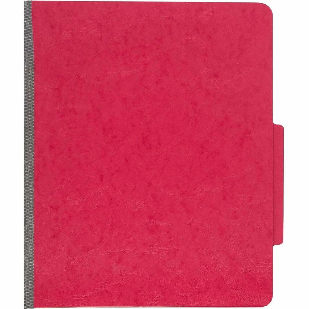 ACC15649 - Brightly colored, durable classification folder separates documents into four parts offering more storage than a traditional pocket folder. Classify and identify contents by color-coding or use the tabbed dividers and covers for titling. Presstex is specially coated to be moisture-resistant and tear-resistant. Handy partitions keep records separated, and fasteners keep papers from getting lost. Tyvek-reinforced, expandable file gusset provides maximum durability. Four-part classification folder offers a 2" capacity for your letter-size documents and contains one center leaf and four 1" fasteners.