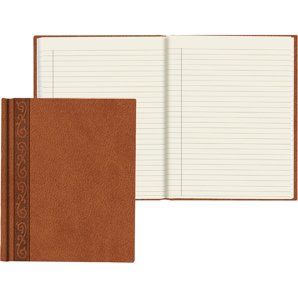 REDA8004 - DaVinci Executive Journal offers perfect binding to allow the book to lie flat during use. Durable, saddle-colored embossed cover protects 150 ruled cream pages with a margin. Paper is made from 30 percent post-consumer material.