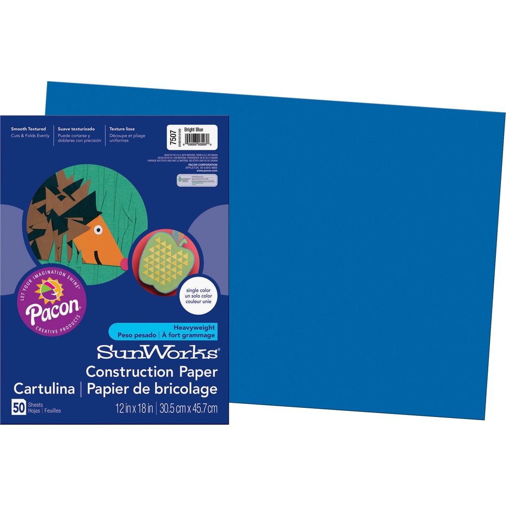 PAC7507 - SunWorks Construction Paper is perfect for arts and crafts, school projects and more. This heavyweight groundwood construction paper provides the best value in school-grade construction paper. Bright, consistent colors ensure that you'll always find the perfect colored paper for any project. This smooth-textured paper cuts and folds evenly without cracking. Construction paper is recyclable.