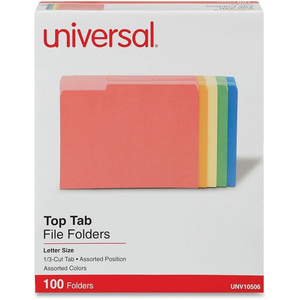 UNV10506 - Bright color-great for color-coding and preventing misfiles. Constructed of high-quality 11 pt. stock to resist tearing. Bottom is triple-scored for 3/4" , no-sag expansion. Undercut at tabs for increased indexing area.