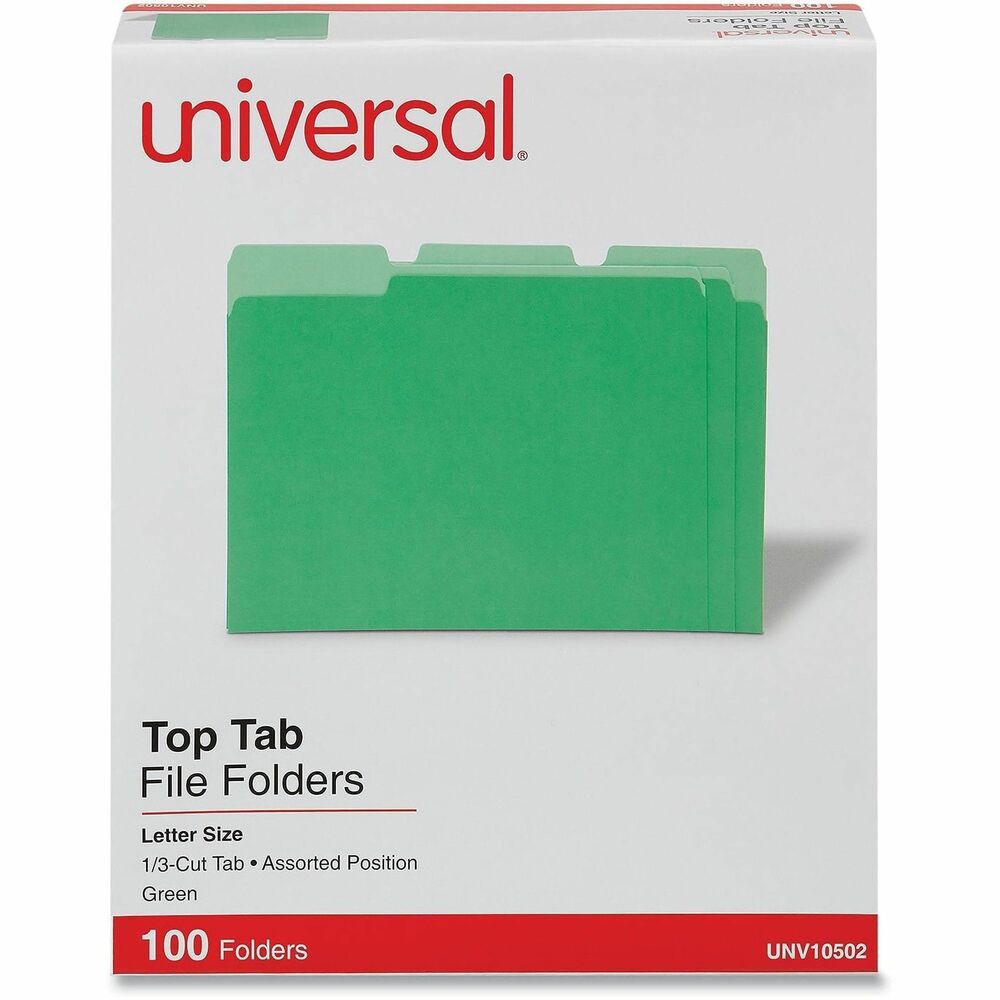 UNV10502 - Bright color-great for color-coding and preventing misfiles. Constructed of high-quality 11 pt. stock to resist tearing. Bottom is triple-scored for 3/4" , no-sag expansion. Undercut at tabs for increased indexing area.