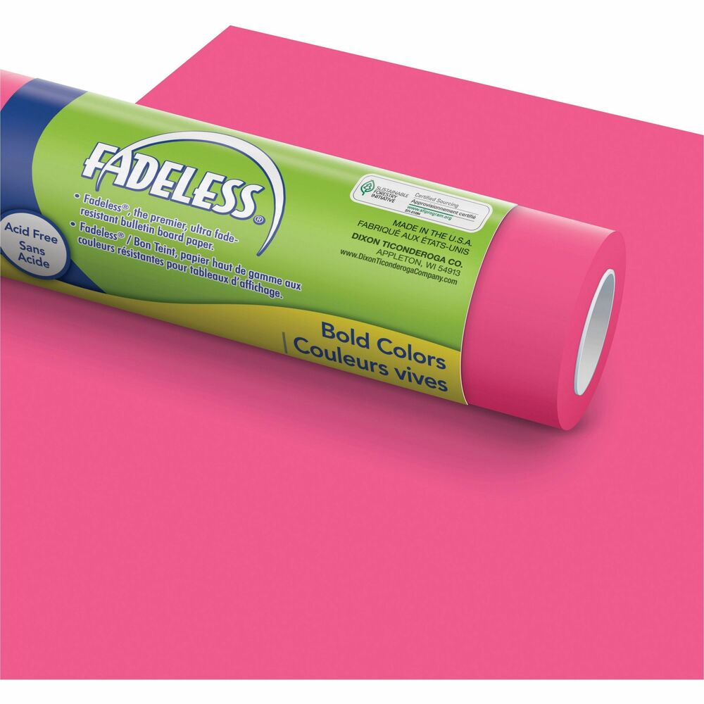 PAC57345 - Let Fadeless Bulletin Board Art Paper spark your bulletin board ideas. Create fun and inviting classrooms with this premier, ultra fade-resistant paper. Use on bulletin boards, doors, file cabinets, backdrops, 3D paper sculptures and more. Durable construction and acid-free qualities create long-lasting displays. Recyclable paper on convenient rolls is perfect for school, home and office projects.