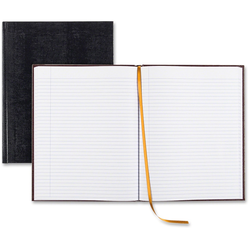 REDA1082 - Rely on this executive journal for permanent storage of notes and records. Hardbound cover with fashionable lizard-finish protects the sheets inside. Pages are permanently bound and ruled in blue ink with a left margin. Use the ribbon bookmark to mark your place.