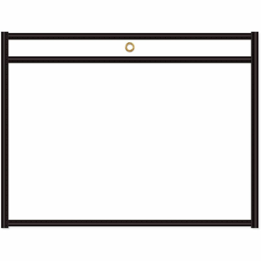 CLI49912 - Store and protect work orders, production schedules, inventory cards and more in these stitched shop ticket holders. Use the convenient metal eyelet at top for hanging. Strong, rigid, clear vinyl allows easy visibility of documents on both sides. Reinforced stitched edge prolongs product life. Holders open on the long side.